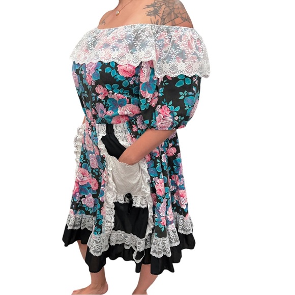 VTG 80’s/90’s Pitchfork Brand Square Dancing Floral lace Top (S) & Skirt (M) set - Picture 13 of 13